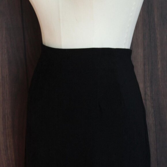 Vintage 1980s 1990s Pencil Skirt, Briggs Black Faux Suede, Size 10 - Picture 6 of 10